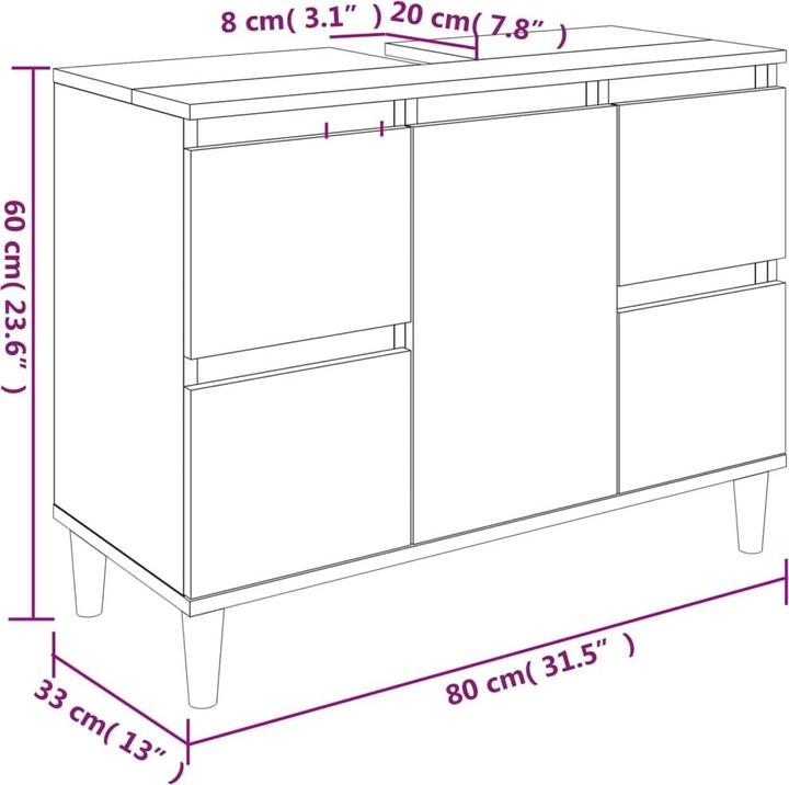 Produktbild VidaXL Calandra (80 x 33 x 60 cm)