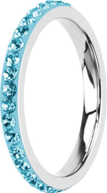 Star Piercing Ring silber mit Kristallband aqua (Acryl, ohne MessingChirurgenstahl 316L)