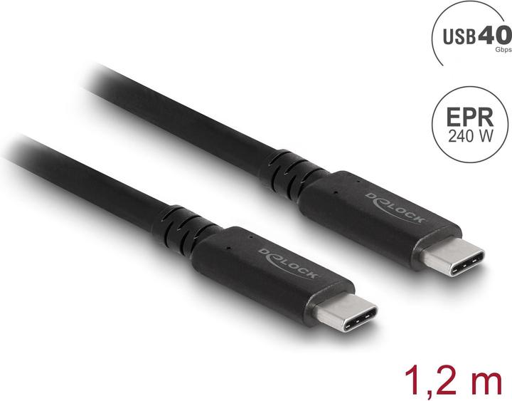 Immagine prodotto Delock USB4 40 Gbps Cavo coassiale 1,2 m USB PD 3.1 Extended Power Range 240 W (1.20 m, USB 4.0)