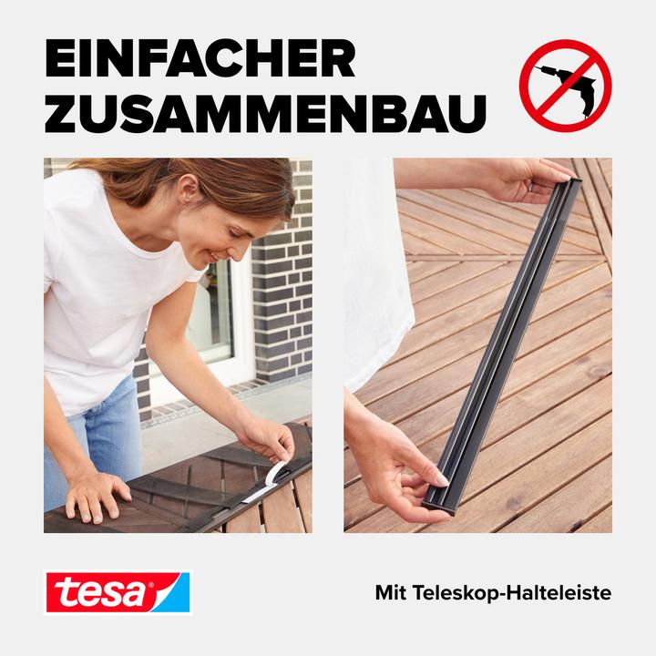 Image du produit tesa Moustiquaire de porte à lamelles en aluminium pour les portes de balcon et de terrasse (95 x 220 cm)