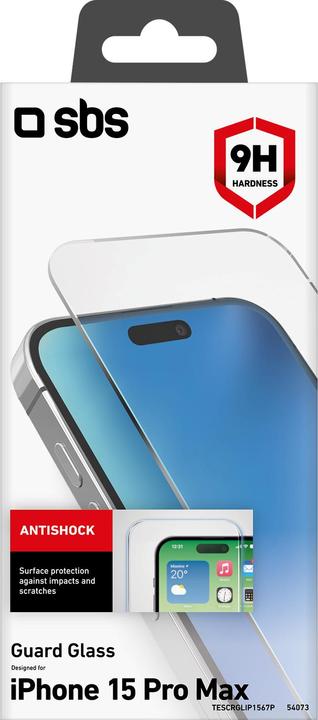 Image du produit SBS Protection d'écran Guard Glass pour iPhone 15 Pro Max (1 pièce(s), Apple iPhone 15 Pro Max)
