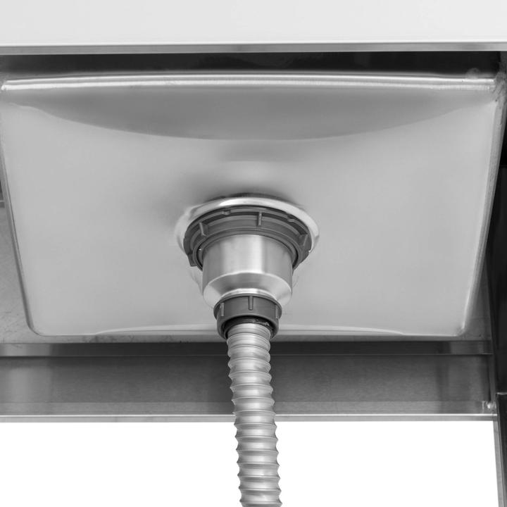 Actual product image Royal Catering Spültisch 1 Becken zu 400 x 400 x 250 mm Ablage Edelstahl-Spültisch Gastro (25 cm, 60 cm)