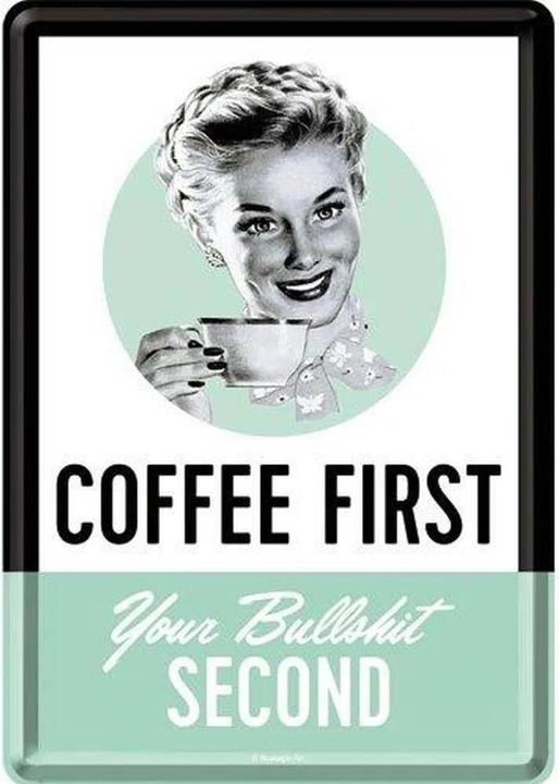 Image du produit Nostalgic-Art Merchandising Blechpostkarten. Say it 50's / Coffee First (1 pcs)