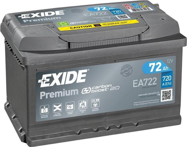 Immagine prodotto Exide Premium Carbon Boost EA722 (12 V, 72 Ah, 720 A)