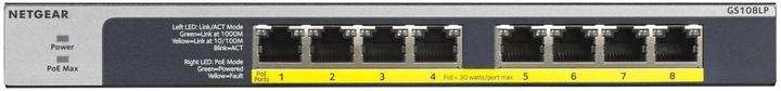 Actual product image Netgear GS108LP: 8 Port Switch (8 Ports)
