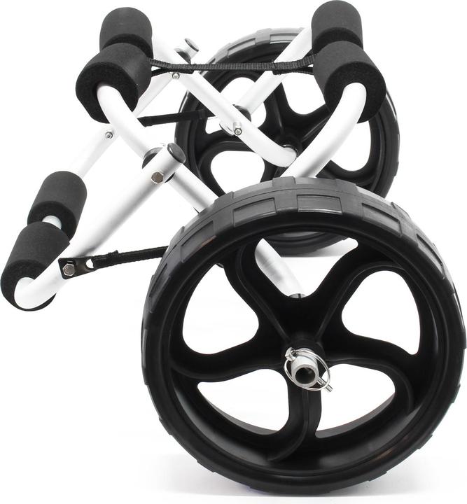 Actual product image Wiltec Foldable Aluminium Transport Trolley max. 45kg with PU Wheel & Nylon Belt for Canoes