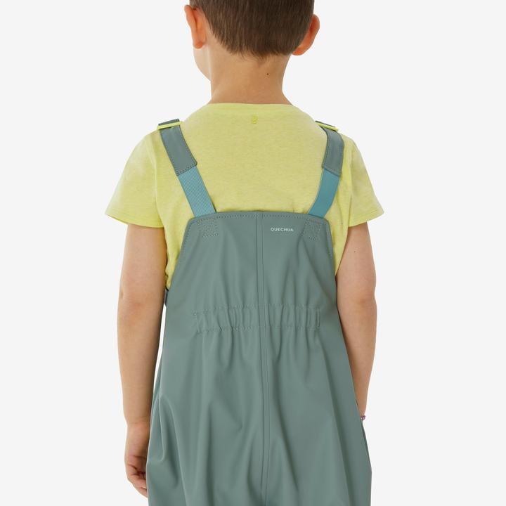 Actual product image Quechua Regenhose Latzhose Kinder wasserdicht Wandern - MH900 grün (122)