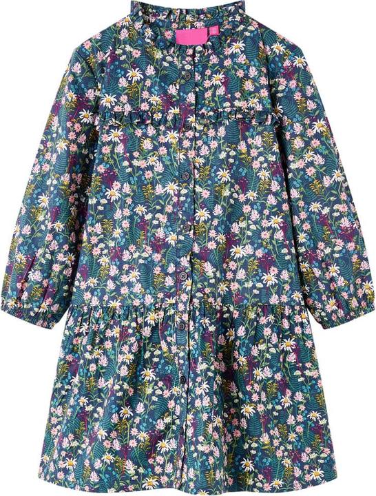 Produktbild VidaXL Kinderkleid mit Langen Ärmeln Dunkelblau 104,Material: 100 (104)