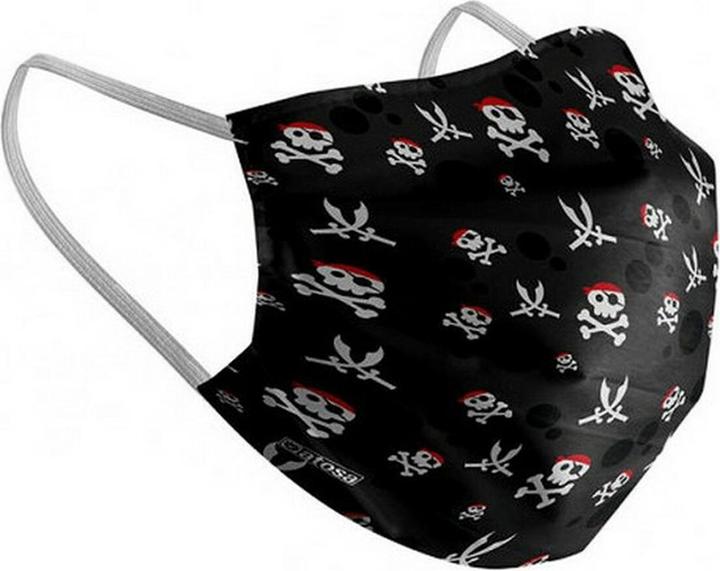 Actual product image TOP Reusable fabric hygiene mask 6-9 years piratesque