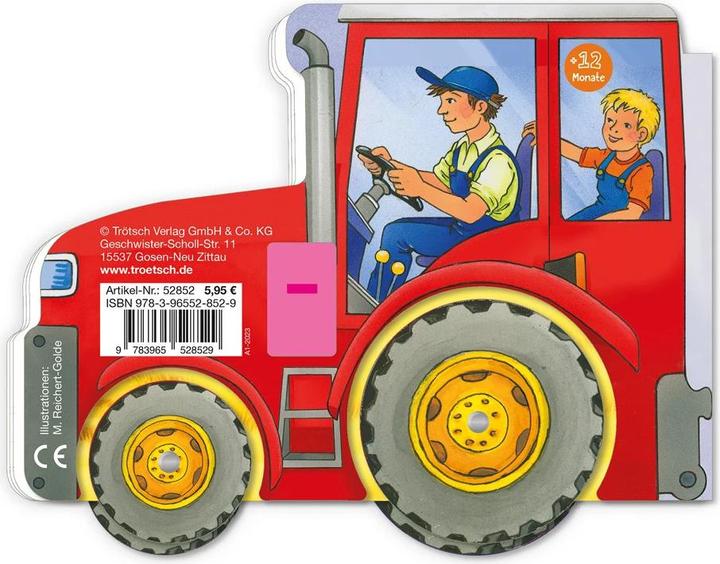 Actual product image Cardboard Book Wheel Book My Big Red Tractor (German)