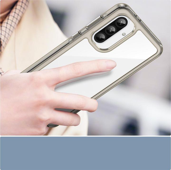 Produktbild Hurtel Outer Space Case für Samsung Galaxy A26 Cover mit flexiblem Rahmen - Halbtransparent, Schwarz (Samsung Galaxy A26)