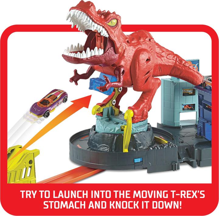 Image du produit Hot Wheels City T-Rex En Furie - Coffret Petites Voitures - 5 ans et +
