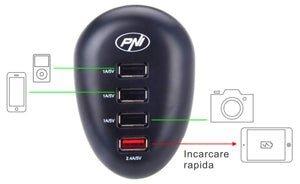 Produktbild PNI USB Ladegerät 4-Port, für Smartphone, Tablets und Kameras
