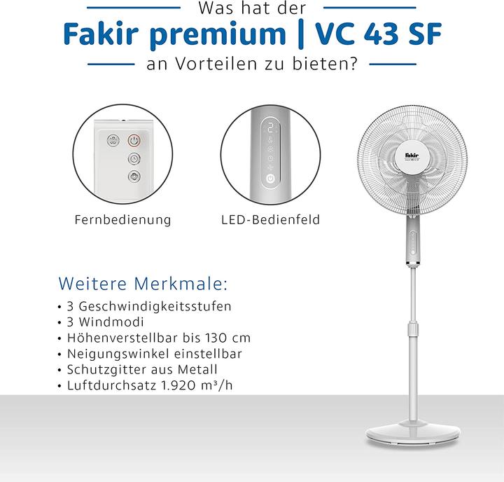 Actual product image Fakir Pedestal fan Trend VC 43 SF