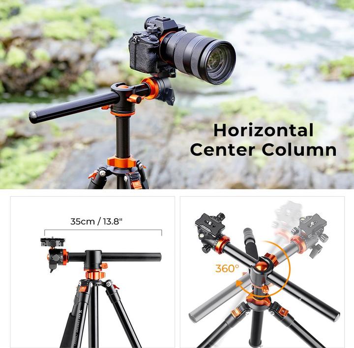 Actual product image K&F Concept T255A3+BH-28L Magnesium Aluminum Alloy Tripod (Metal)