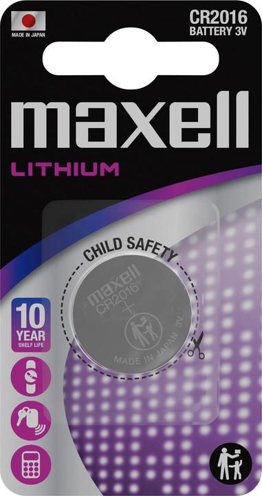 Immagine prodotto Maxell Pila a bottone CR2016 1 pezzo (1 pz., CR2016, 90 mAh)
