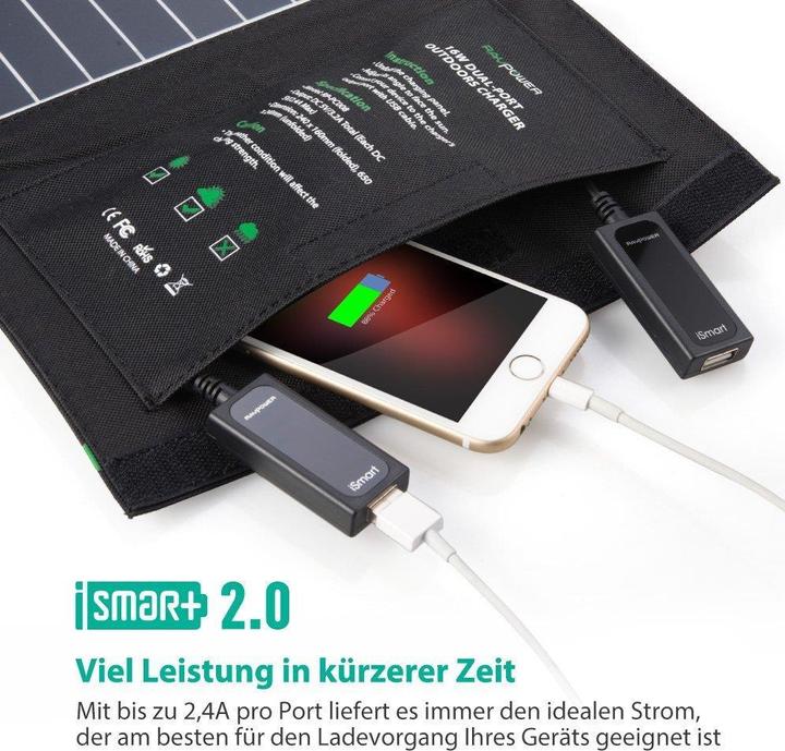 Produktbild RAVPower RP-PC008 Dual-Port Solar Charger (16 W)