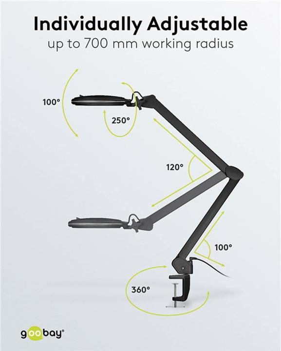 Productafbeelding Goobay LED klemloeplamp, 10 W, zwart (800 lm)