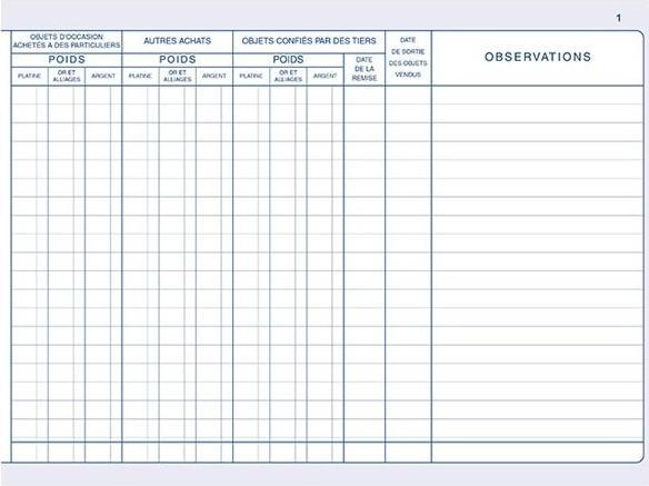 Image du produit ELVE Registre "Livre de police m'taux pr'cieux", 200 pages