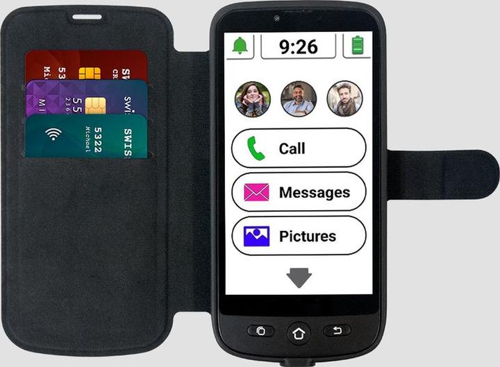 Immagine prodotto Swissvoice S510-M con portafoglio, telefono cellulare senior con whatsapp e videotelefono (8 Mpx, 4G)