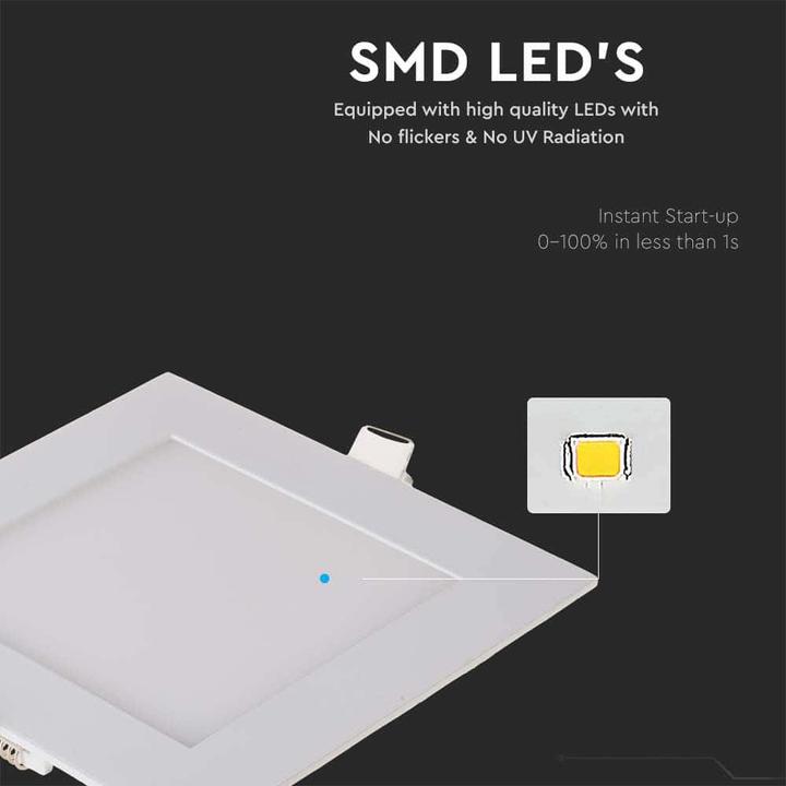 Produktbild V-TAC VT1207SQN 12W LED Premium Einbaustrahler quadratisch 6400K (1160 lm)