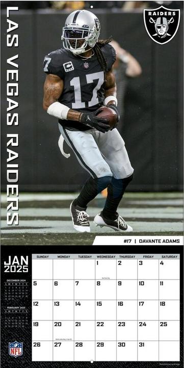 Actual product image NFL - Las Vegas Raiders - 30.5 x 30.5 cm team Wall calendar 2025 (30.5 x 30.5 cm, French, Italian, Spanish, German, English)
