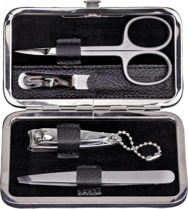 Immagine prodotto Sacher TF100R.1504 - Set di 4 pezzi per manicure in pelle nera