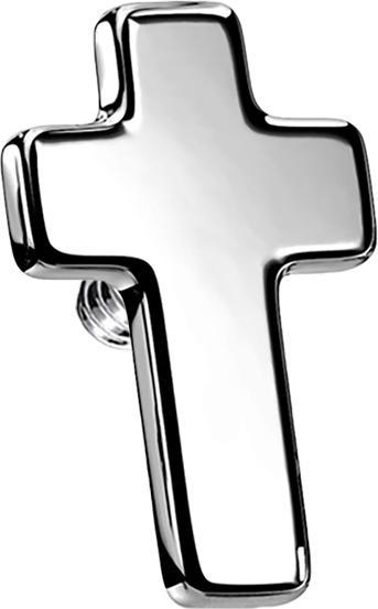 Star Piercing Dermal Anchor Kreuz silber (ohne Messing, Chirurgenstahl 316L)