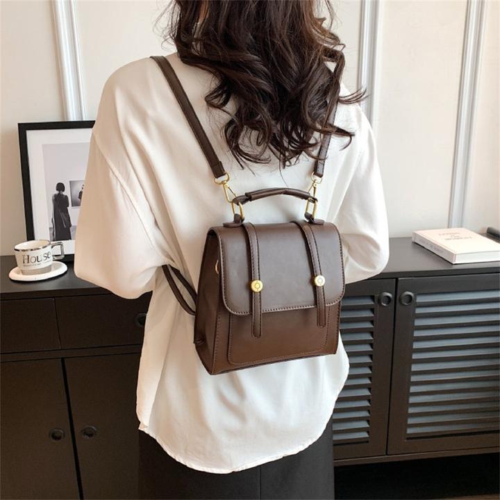 Actual product image Only-Bags.Store Vegan leather 3-way backpack, satchel, chocolate backpack satchel, 3-way backpack