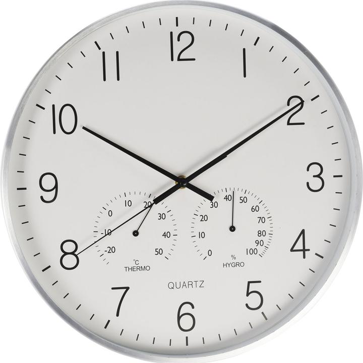 Fs-Star Wall Clock with Thermometer and Hygrometer (38 cm)