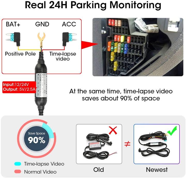Produktbild Jansite Dashcam (Eingebautes Mikrofon, Eingebautes Display, Beschleunigungssensor, Full HD)