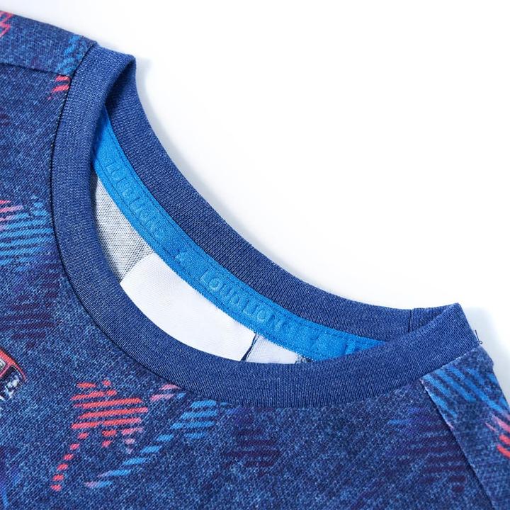 Immagine prodotto VidaXL Maglietta da bambino blu scuro melange 128,Materiale: 100 (128)