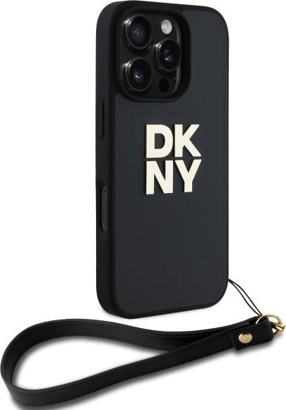 Produktbild DKNY DKHCP16LPBSWSK iPhone 16 Pro 6.3" czarny/black hardcase Wrist Strap Stock Logo (Apple iPhone 16 Pro)