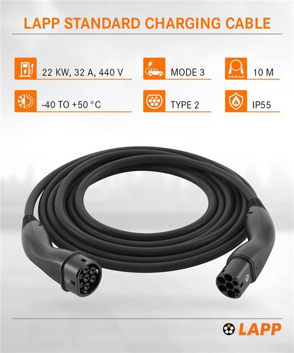 Productafbeelding Lapp Mobility Laadkabel (Type 2, 22 kW, 32 A, 10 m)