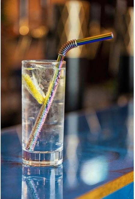 Actual product image Turtleneck Straw Bendable stainless steel drinking straws (4 x)
