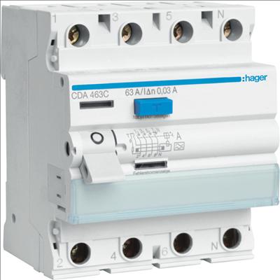 Actual product image Hager RCD 3P+N 63A/30mA
