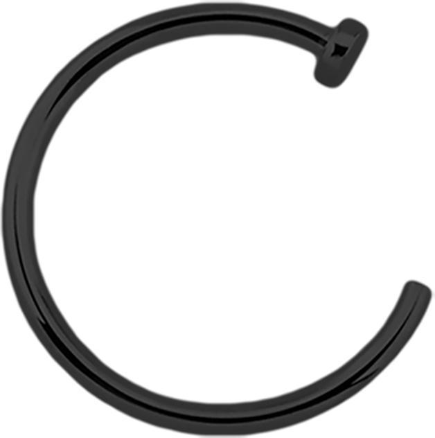 Star Piercing Nasenring offen schwarz (ohne Messing, Titan G23)