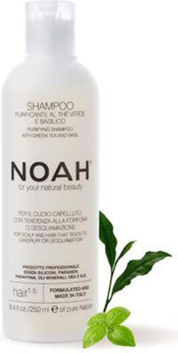 Actual product image Noah 1.5 Purifying Shampoo with Green Tea and Basil 1000ml - Anti-Dandruff Formulation Made in Italy - Cr (1000 ml)