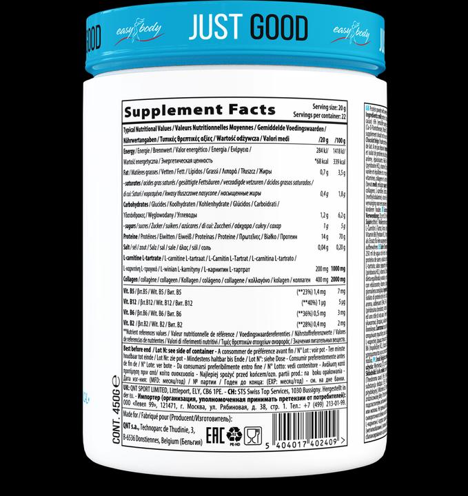 Nutritional values and ingredients Easy Body Skinny Protein (Chocolate, 1 pcs., 450 g)