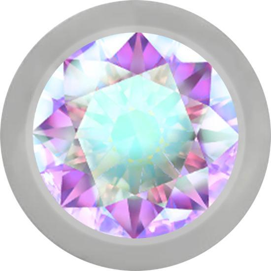 Immagine prodotto Star Piercing Palla d'argento con cristallo multicolore (Titanio G23, senza ottone)