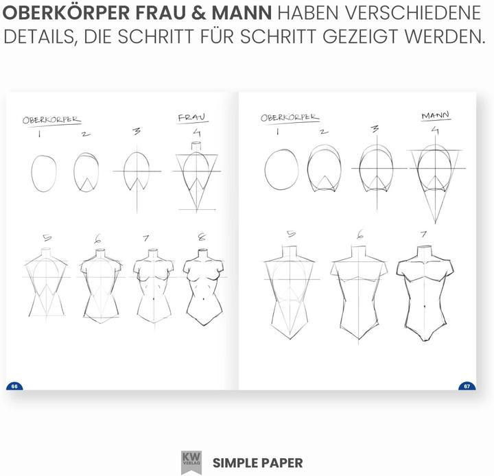 Produktbild SimplePaper Manga zeichnen lernen für Anfänger & Fortgeschrittene (Deutsch, SimplePaper, K & W Verlag, Knecht & Walde GbR, 2022)