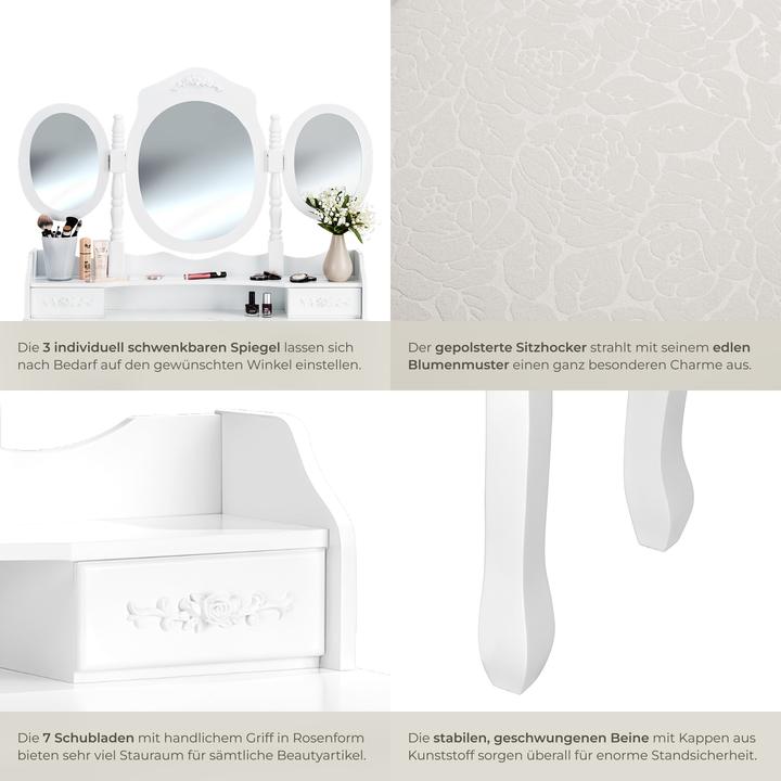 Actual product image tectake Dressing Table (90 x 40 x 145 cm)