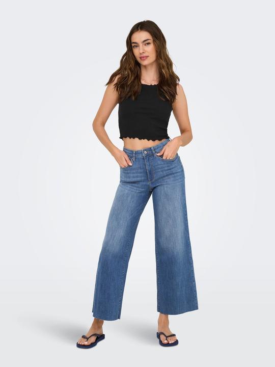 Immagine prodotto Only ONLANN-MADISON Hohe Taille Verkürzt Jeans Jeans mit weitem Bein (32)