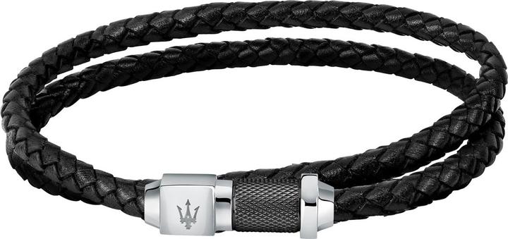 Maserati Leather Armband (41 cm, Edelstahl, Leder)