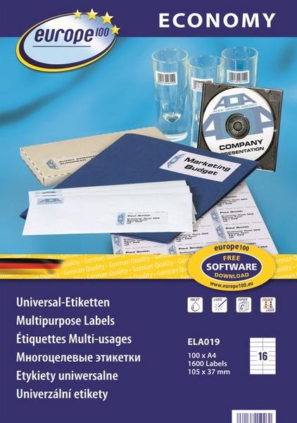 Produktbild Avery Zweckform ETIKETTEN A4 von ECONOMY 105 x 37 mm 1600 Etiketten