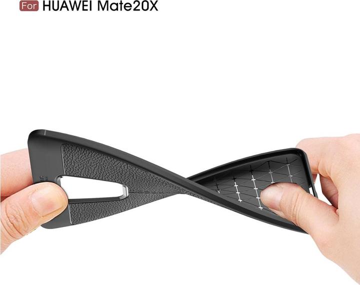 Actual product image Screenguard Huawei Mate 20 X Case Leather Design TPU Cover (Mate 20 X)