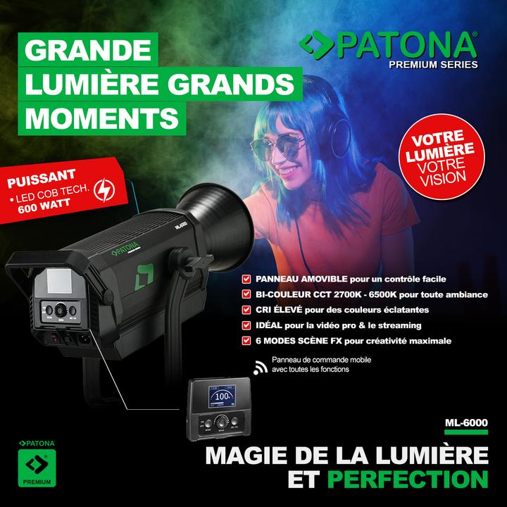 Produktbild Patona Premium LED professionelles Fotolicht Videolicht LED 600W COB ML-6000 inkl. Tragetasche