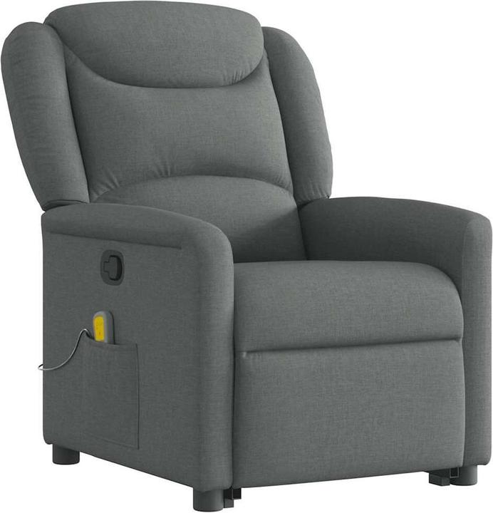 VidaXL Massagesessel mit Aufstehhilfe Dunkelgrau Stoff