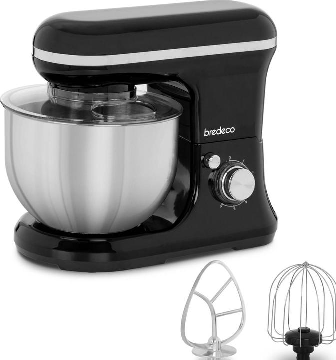 Produktbild Bredeco Küchenmaschine Knetmaschine Teigmaschine Rührmaschine 1.200 W 5 L schwarz NEU