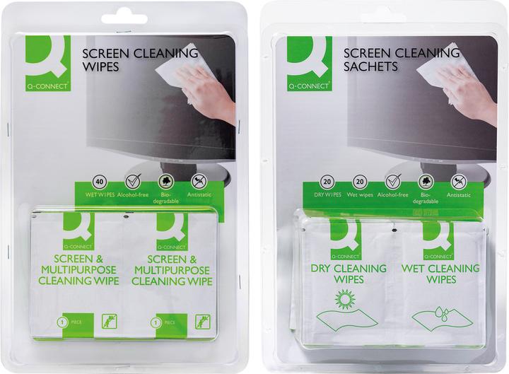 Produktbild Q-Connect Bildschirm Reinigungstücher (40 x)